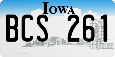 IA license plate BCS261