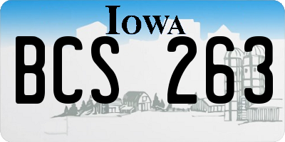 IA license plate BCS263