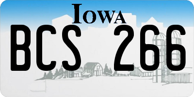 IA license plate BCS266