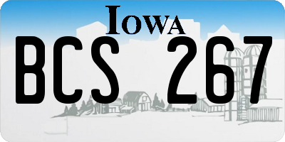 IA license plate BCS267