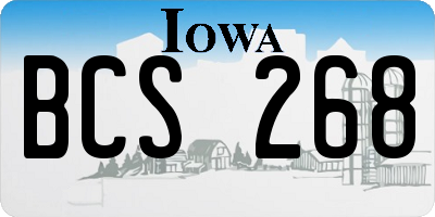 IA license plate BCS268