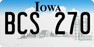 IA license plate BCS270