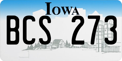 IA license plate BCS273