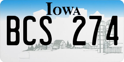 IA license plate BCS274