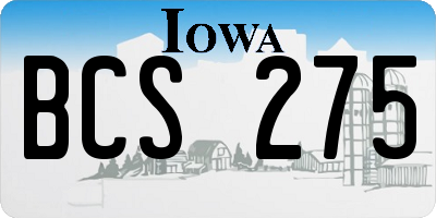 IA license plate BCS275
