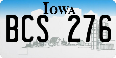 IA license plate BCS276