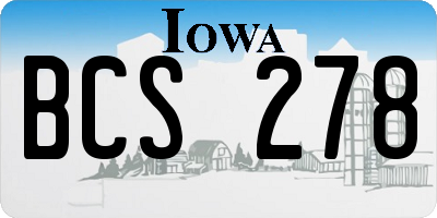 IA license plate BCS278