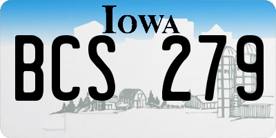 IA license plate BCS279