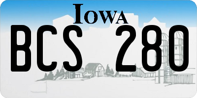 IA license plate BCS280