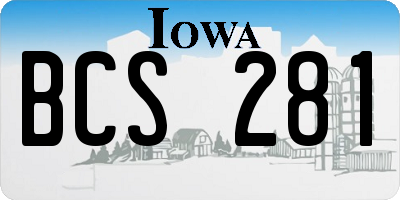 IA license plate BCS281