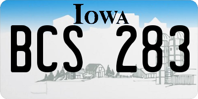 IA license plate BCS283