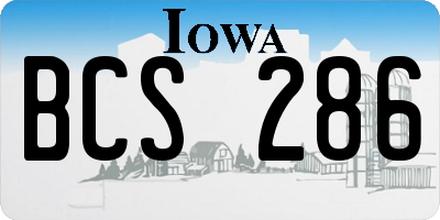 IA license plate BCS286