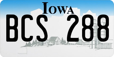 IA license plate BCS288