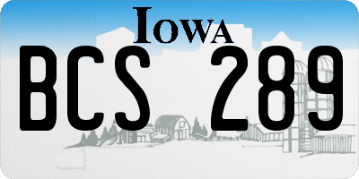 IA license plate BCS289