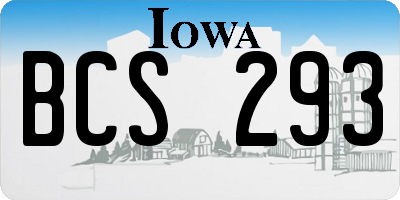 IA license plate BCS293