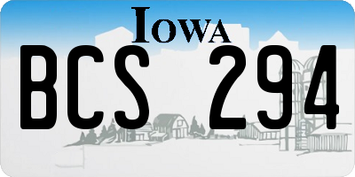 IA license plate BCS294
