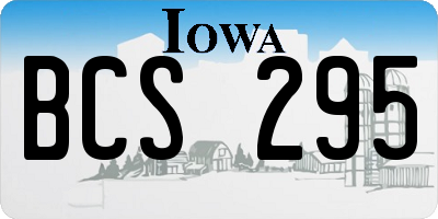 IA license plate BCS295
