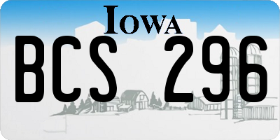 IA license plate BCS296
