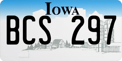 IA license plate BCS297
