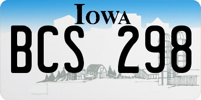 IA license plate BCS298