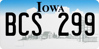 IA license plate BCS299