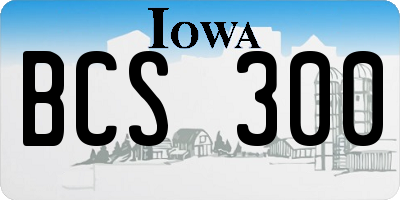 IA license plate BCS300