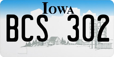IA license plate BCS302