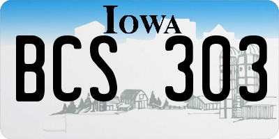 IA license plate BCS303