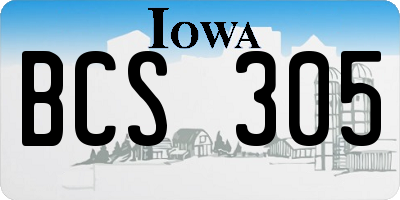 IA license plate BCS305
