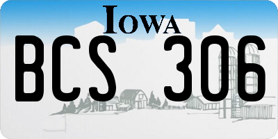 IA license plate BCS306
