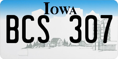 IA license plate BCS307