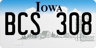 IA license plate BCS308