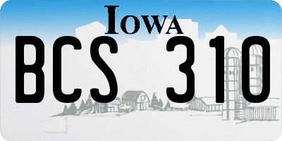 IA license plate BCS310