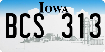IA license plate BCS313