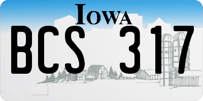 IA license plate BCS317