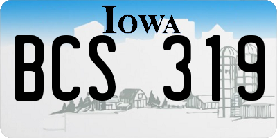 IA license plate BCS319