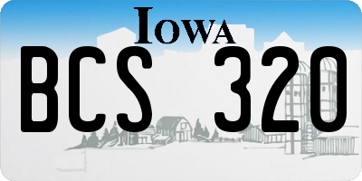 IA license plate BCS320