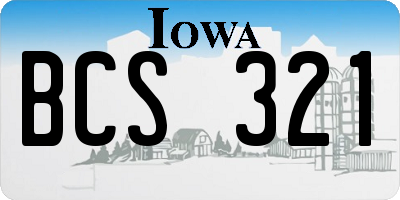 IA license plate BCS321