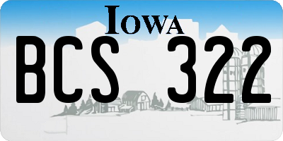IA license plate BCS322