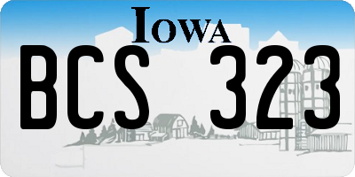 IA license plate BCS323