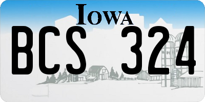 IA license plate BCS324