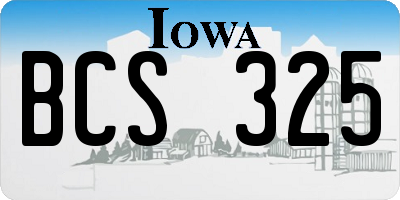 IA license plate BCS325