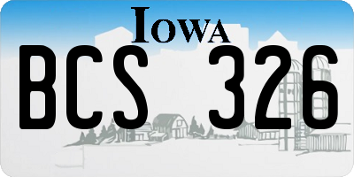 IA license plate BCS326