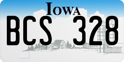 IA license plate BCS328