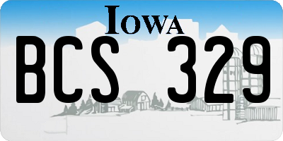 IA license plate BCS329