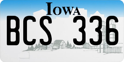 IA license plate BCS336