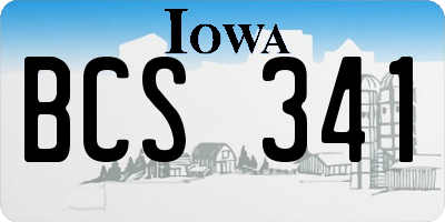 IA license plate BCS341