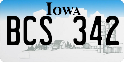 IA license plate BCS342