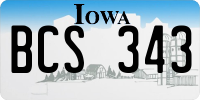 IA license plate BCS343