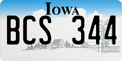 IA license plate BCS344
